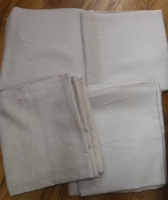 Ten French linen bedsheets